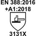 EN 388:2016 + A1:2018 (3131X) + symbol